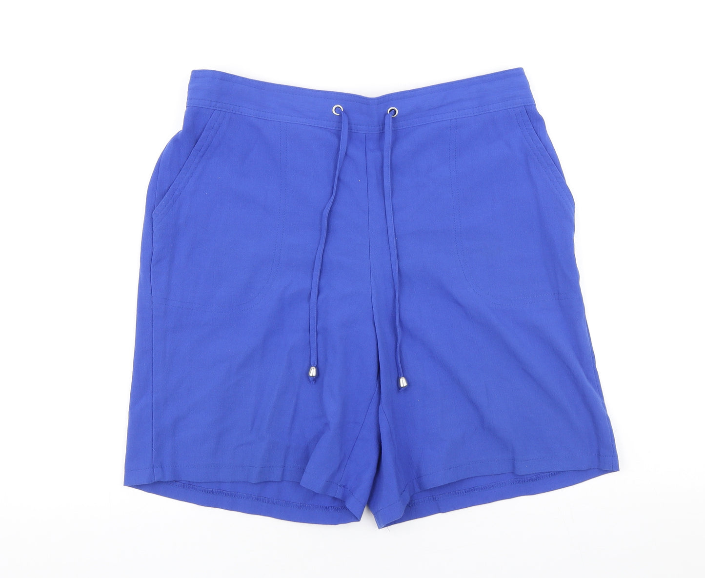 Papaya Womens Blue Polyester Skimmer Shorts Size 12 L8 in Regular Drawstring