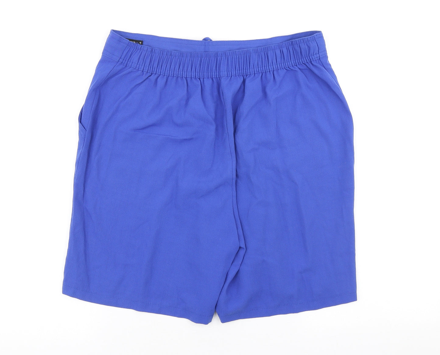 Papaya Womens Blue Polyester Skimmer Shorts Size 12 L8 in Regular Drawstring