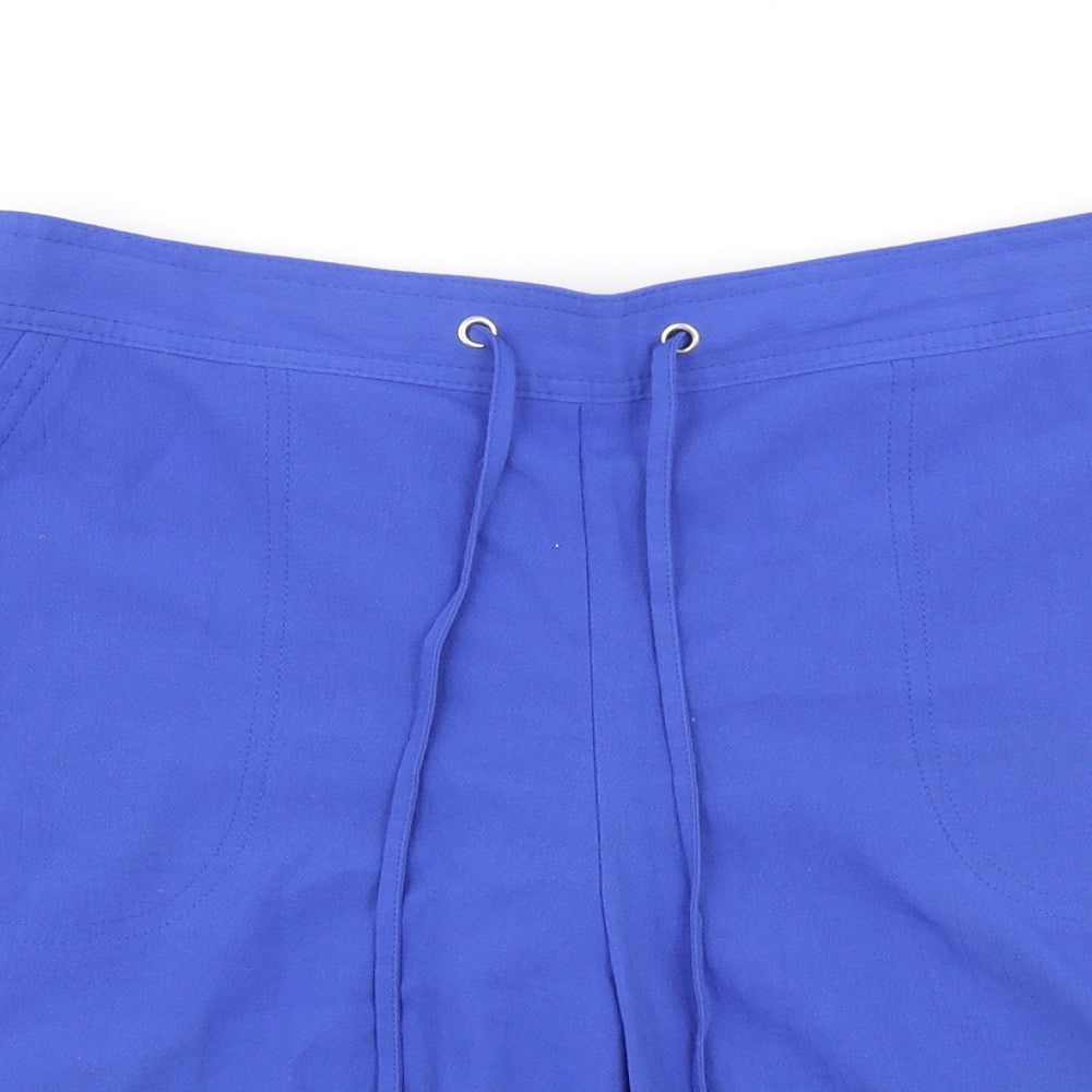Papaya Womens Blue Polyester Skimmer Shorts Size 12 L8 in Regular Drawstring