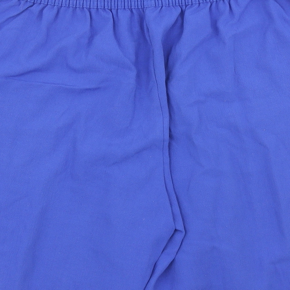 Papaya Womens Blue Polyester Skimmer Shorts Size 12 L8 in Regular Drawstring