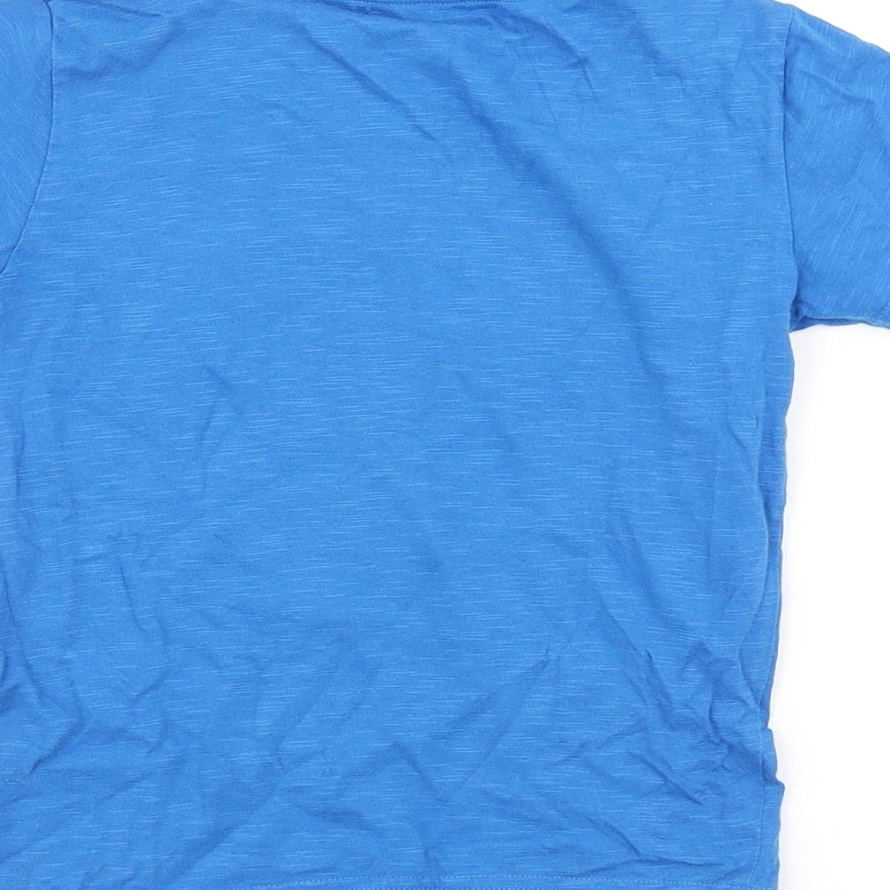 NEXT Boys Blue Cotton Basic T-Shirt Size 3-4 Years Round Neck Pullover - Crocodile