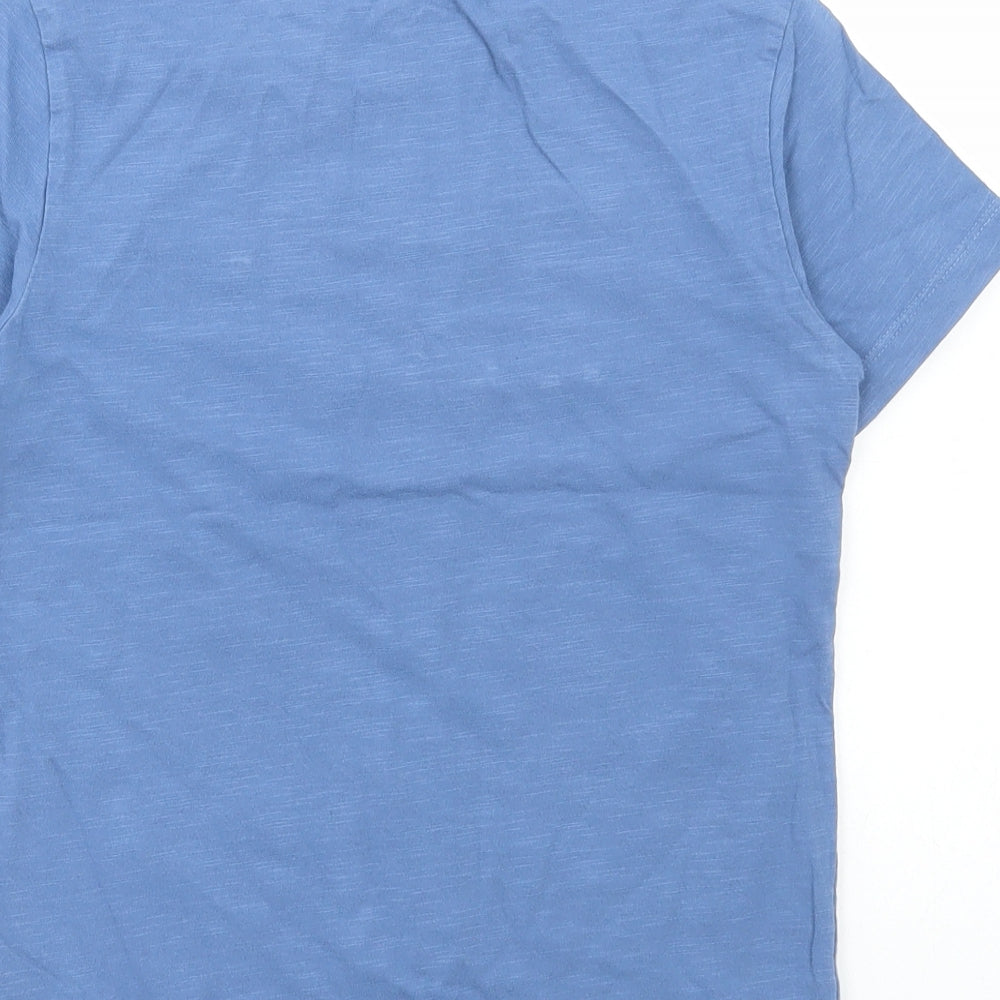 NEXT Boys Blue Cotton Basic T-Shirt Size 7 Years Round Neck Pullover - Triceratops