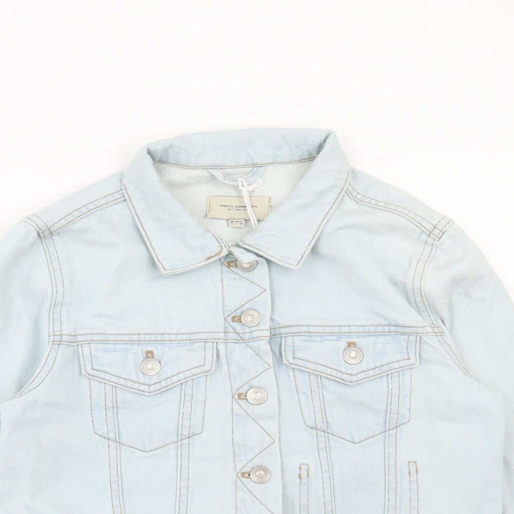 French Connection Womens Blue Jacket Size 14 Button