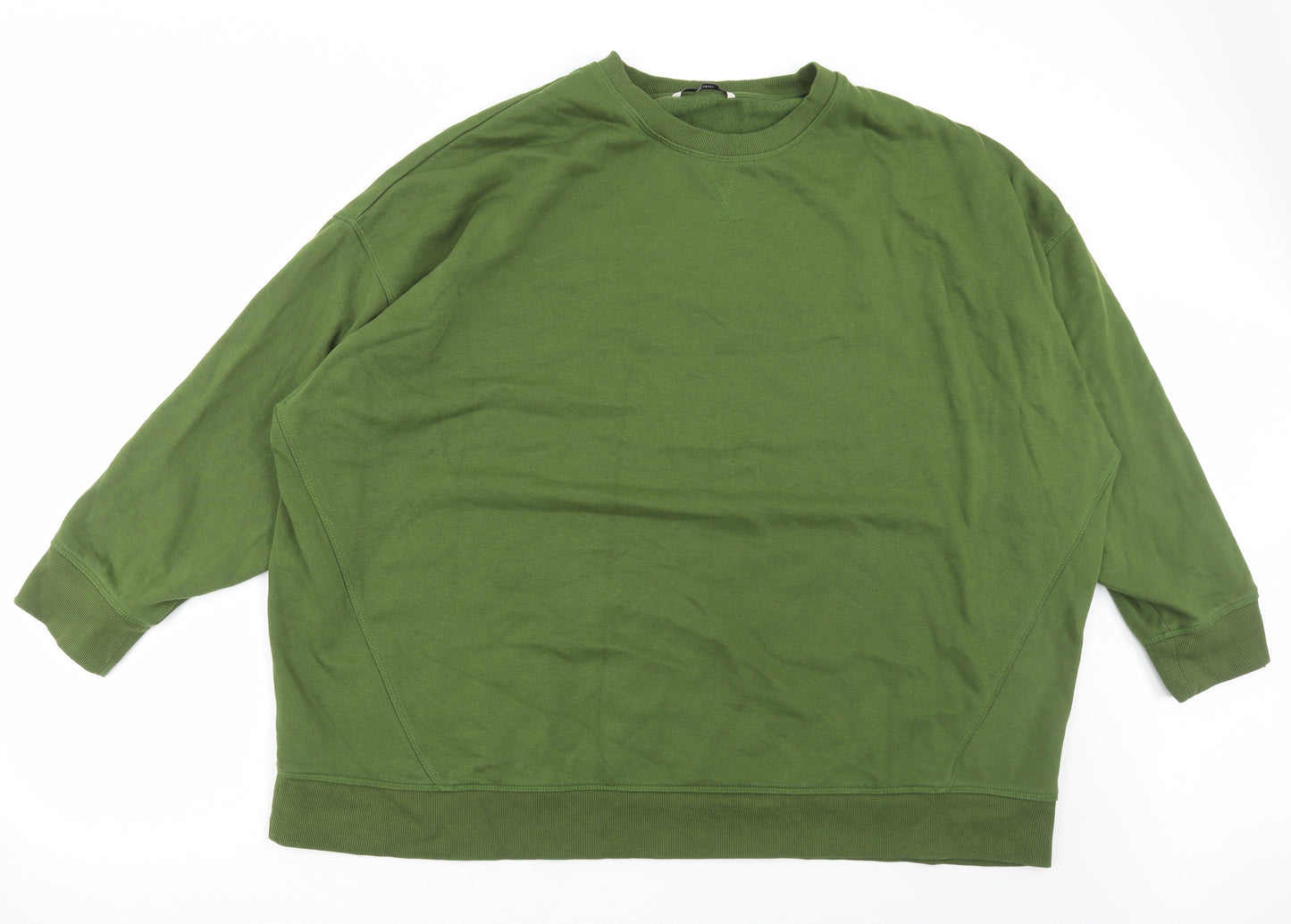 Tu Mens Green Cotton Pullover Sweatshirt Size 2XL