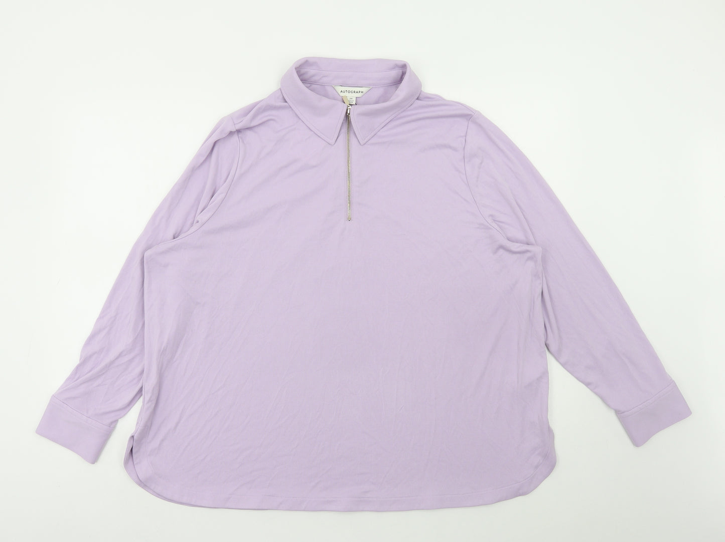 Autograph Womens Purple Modal Pullover Sweatshirt Size 24 Zip