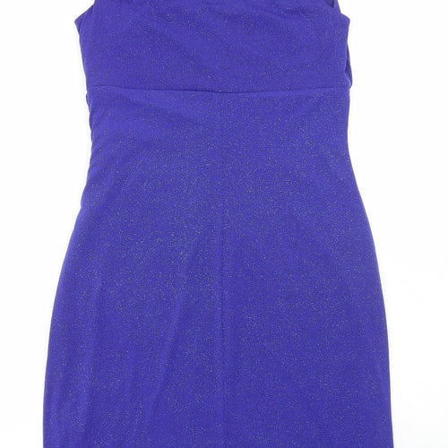 RN Studio Womens Blue Polyester A-Line Size 10 V-Neck Pullover