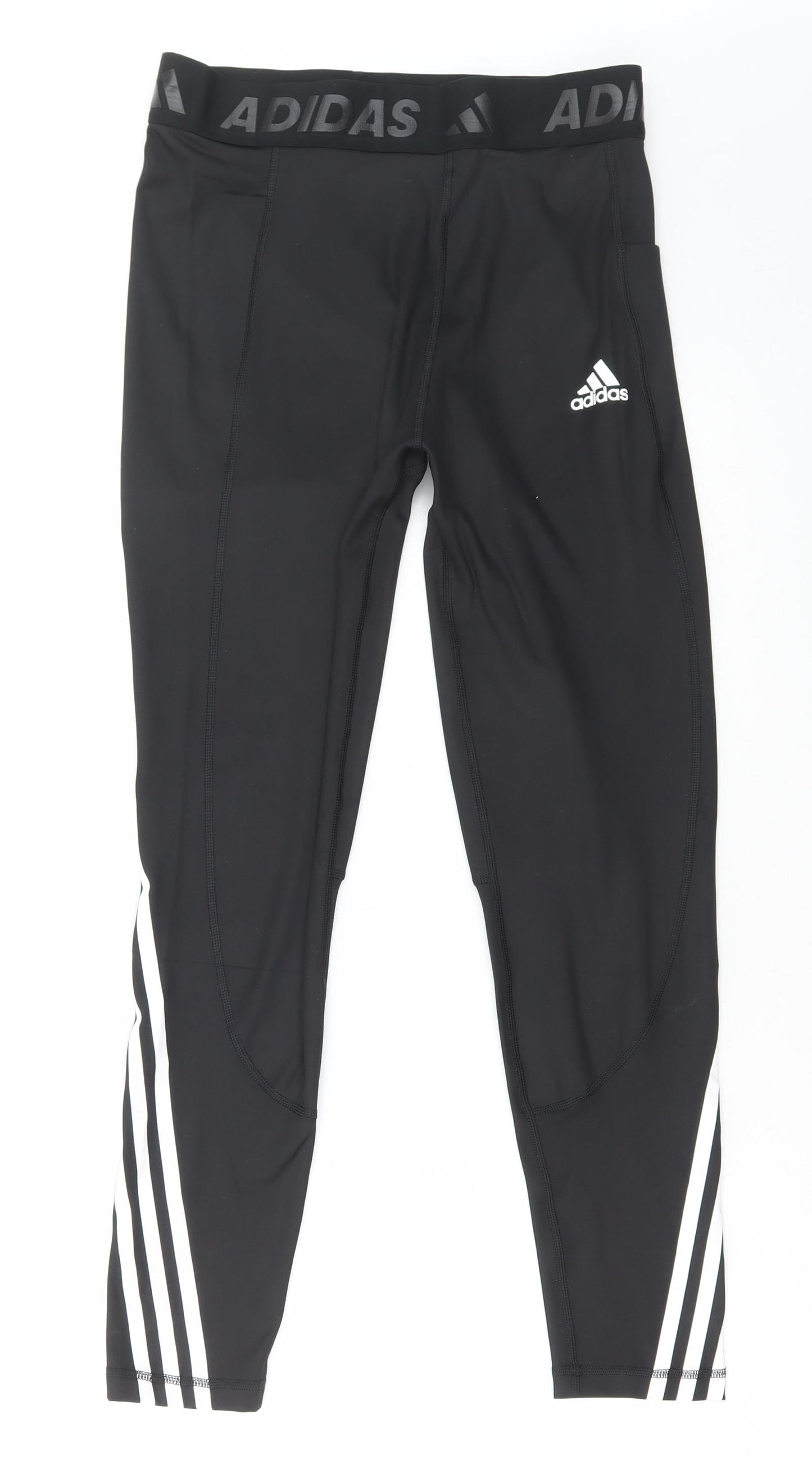 adidas Womens Black Polyester Jogger Leggings Size M L26 in