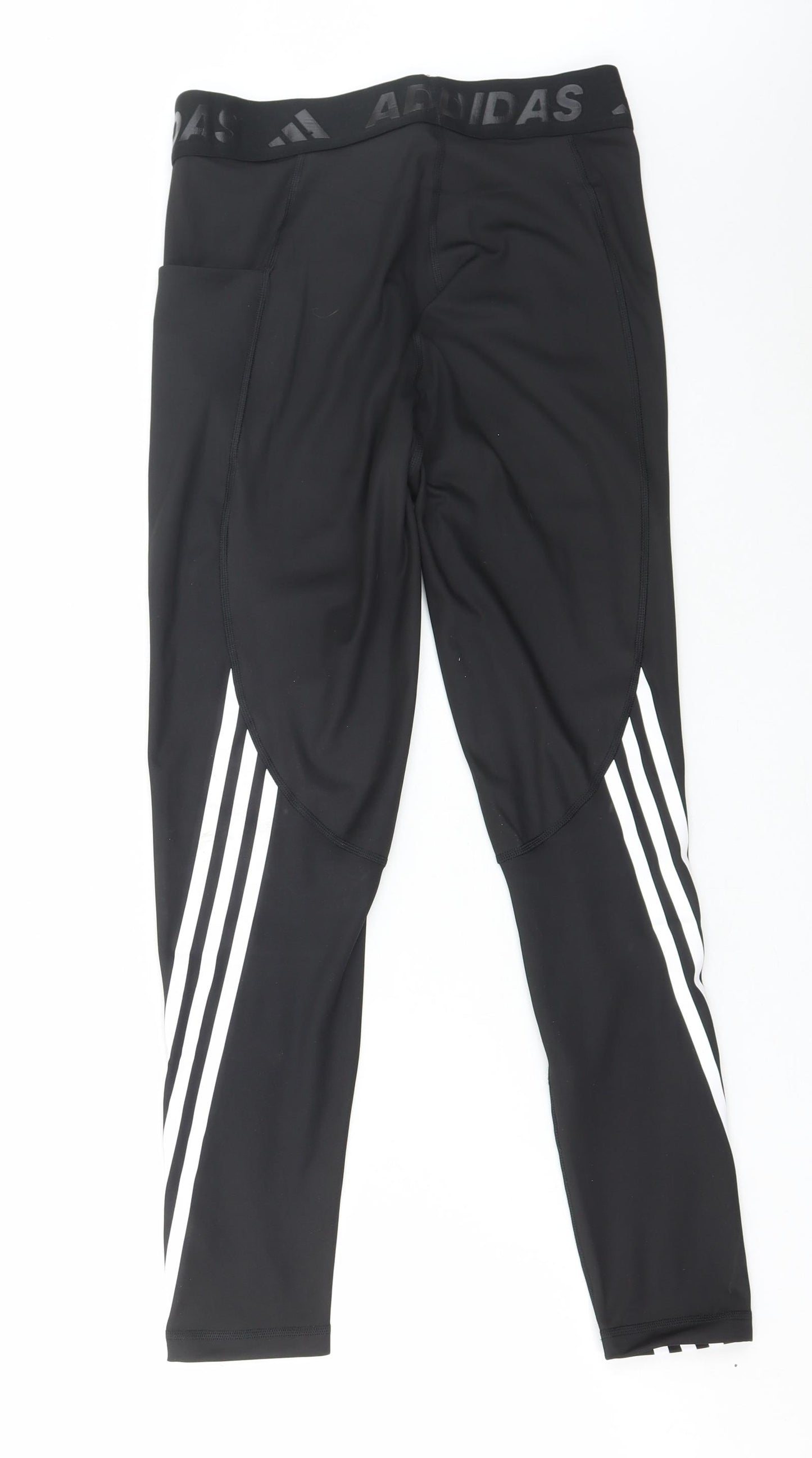adidas Womens Black Polyester Jogger Leggings Size M L26 in