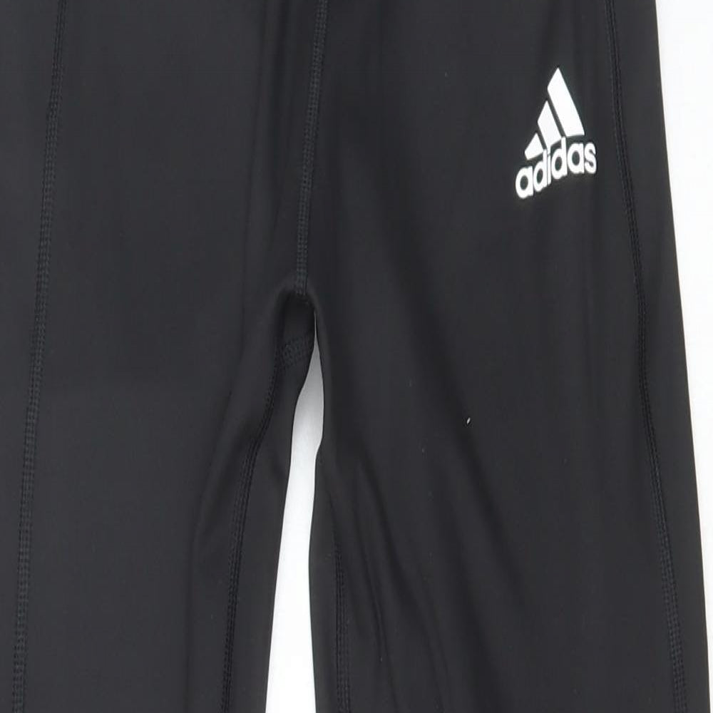 adidas Womens Black Polyester Jogger Leggings Size M L26 in