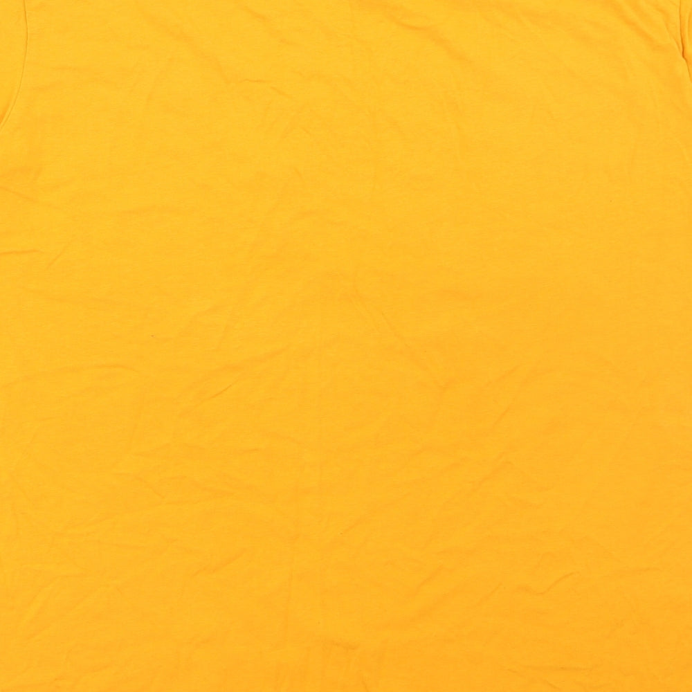 Dunnes Stores Mens Orange Cotton T-Shirt Size XL Round Neck - Detroit