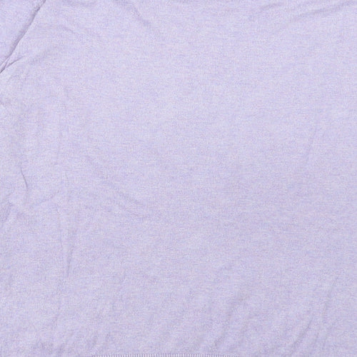 Dunnes Stores Womens Purple V-Neck Cotton Pullover Jumper Size XL