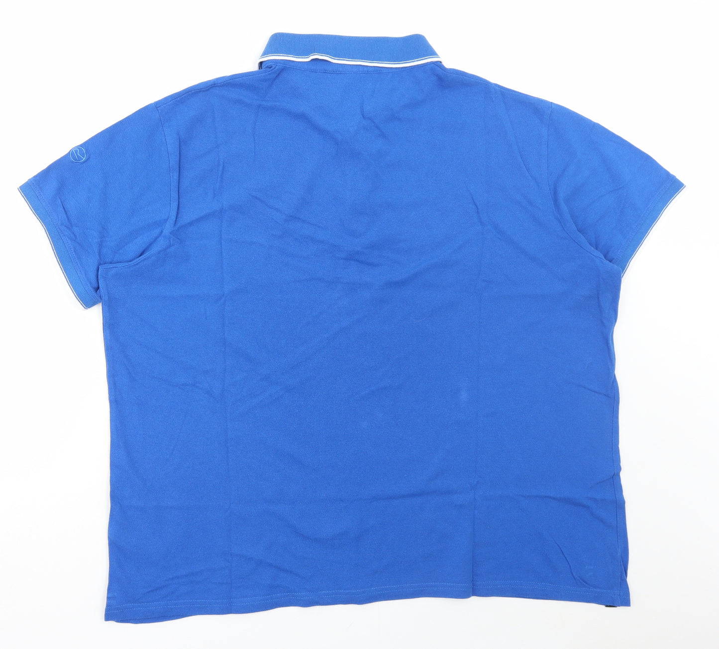 Regatta Mens Blue Cotton Polo Size 2XL Collared Button