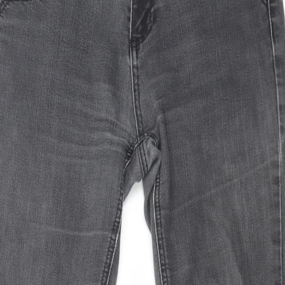 Denim & Co. Womens Grey Cotton Skinny Jeans Size 10 L26 in Regular Zip