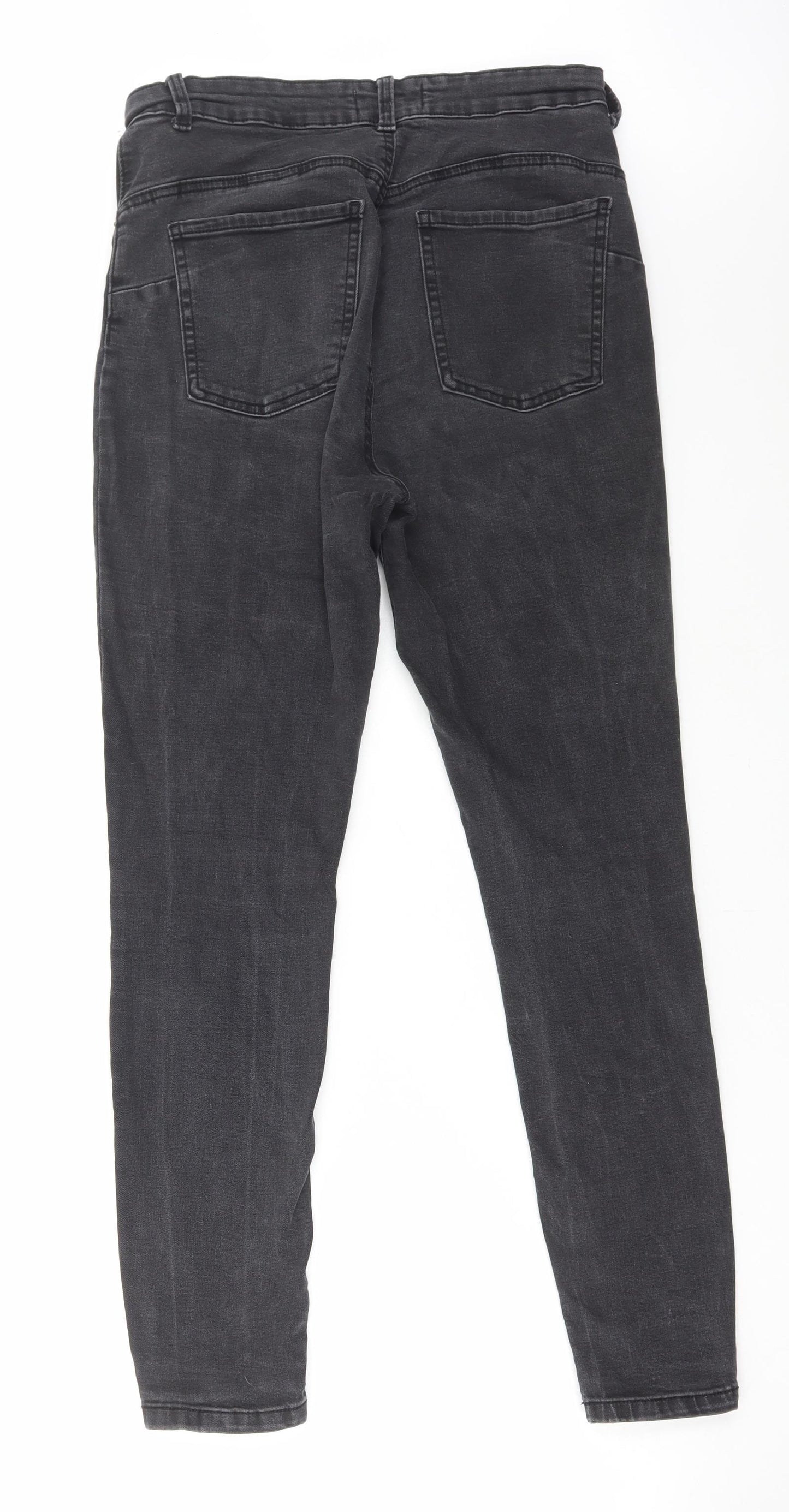 Denim & Co. Womens Black Cotton Skinny Jeans Size 14 L29 in Regular Zip