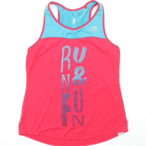 Equarea Womens Pink Polyester Basic Tank Size S Round Neck Pullover - Run and Fun