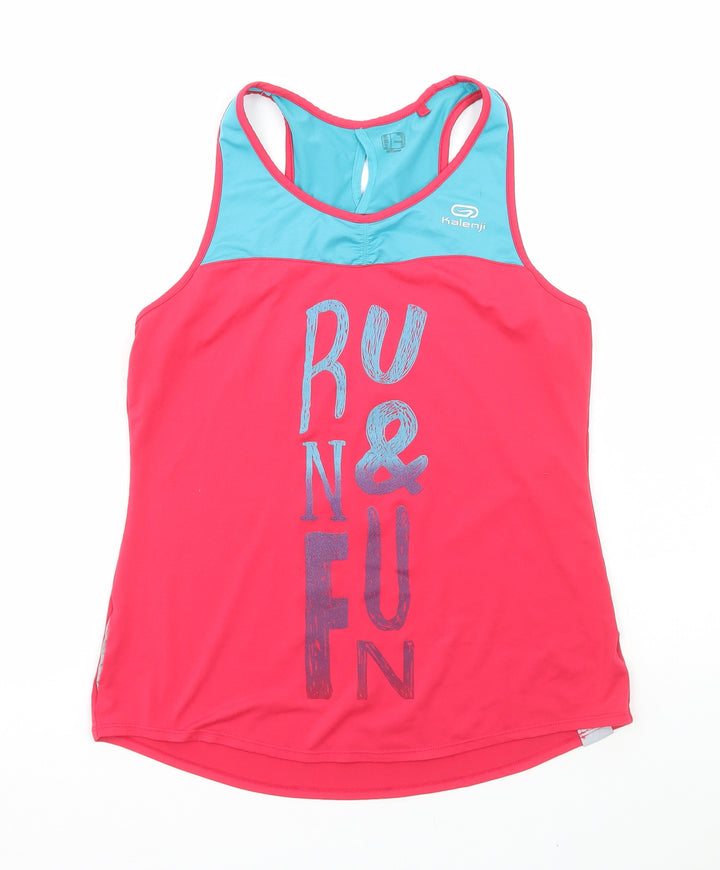 Equarea Womens Pink Polyester Basic Tank Size S Round Neck Pullover - Run and Fun