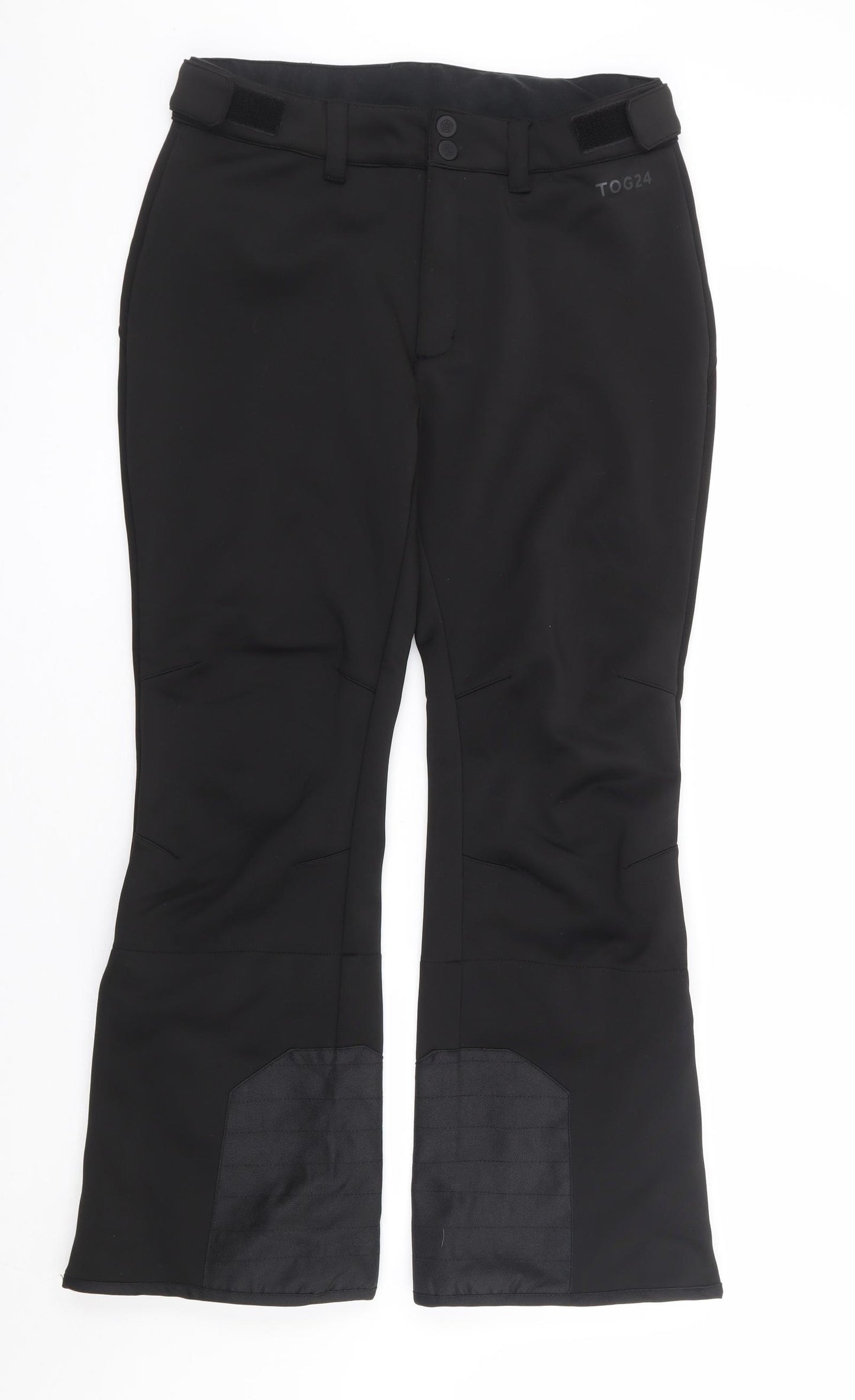 TOG24 Womens Black Polyester Snow Pants Trousers Size 10 L27 in Regular Zip - Short Length