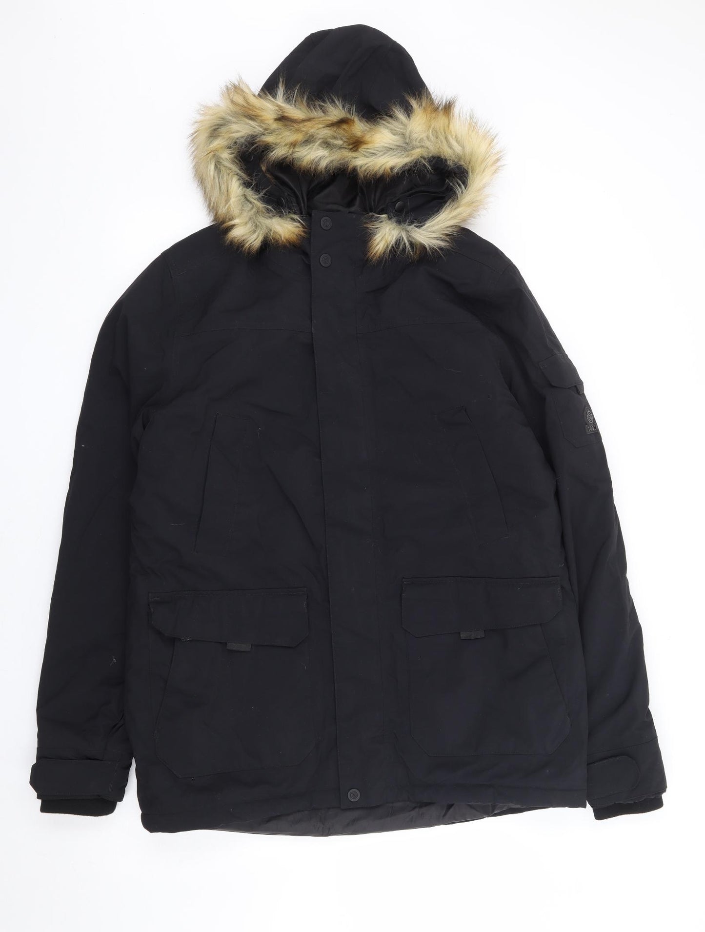 TOG24 Mens Black Parka Coat Size M Zip