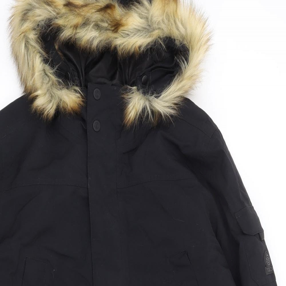 TOG24 Mens Black Parka Coat Size M Zip