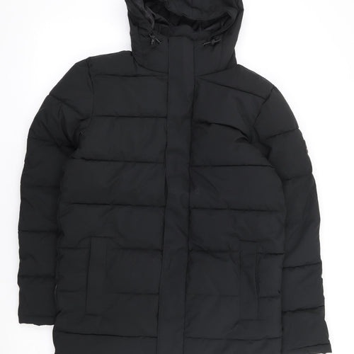 TOG24 Mens Black Parka Coat Size S Zip