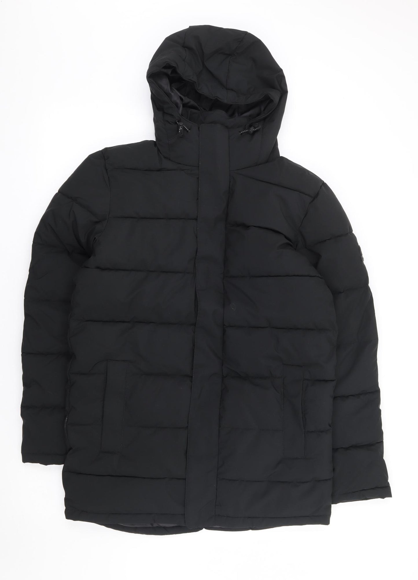 TOG24 Mens Black Parka Coat Size S Zip