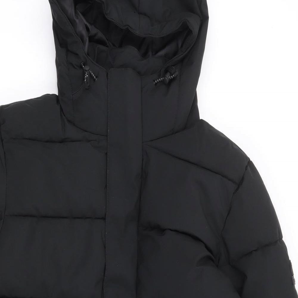TOG24 Mens Black Parka Coat Size S Zip
