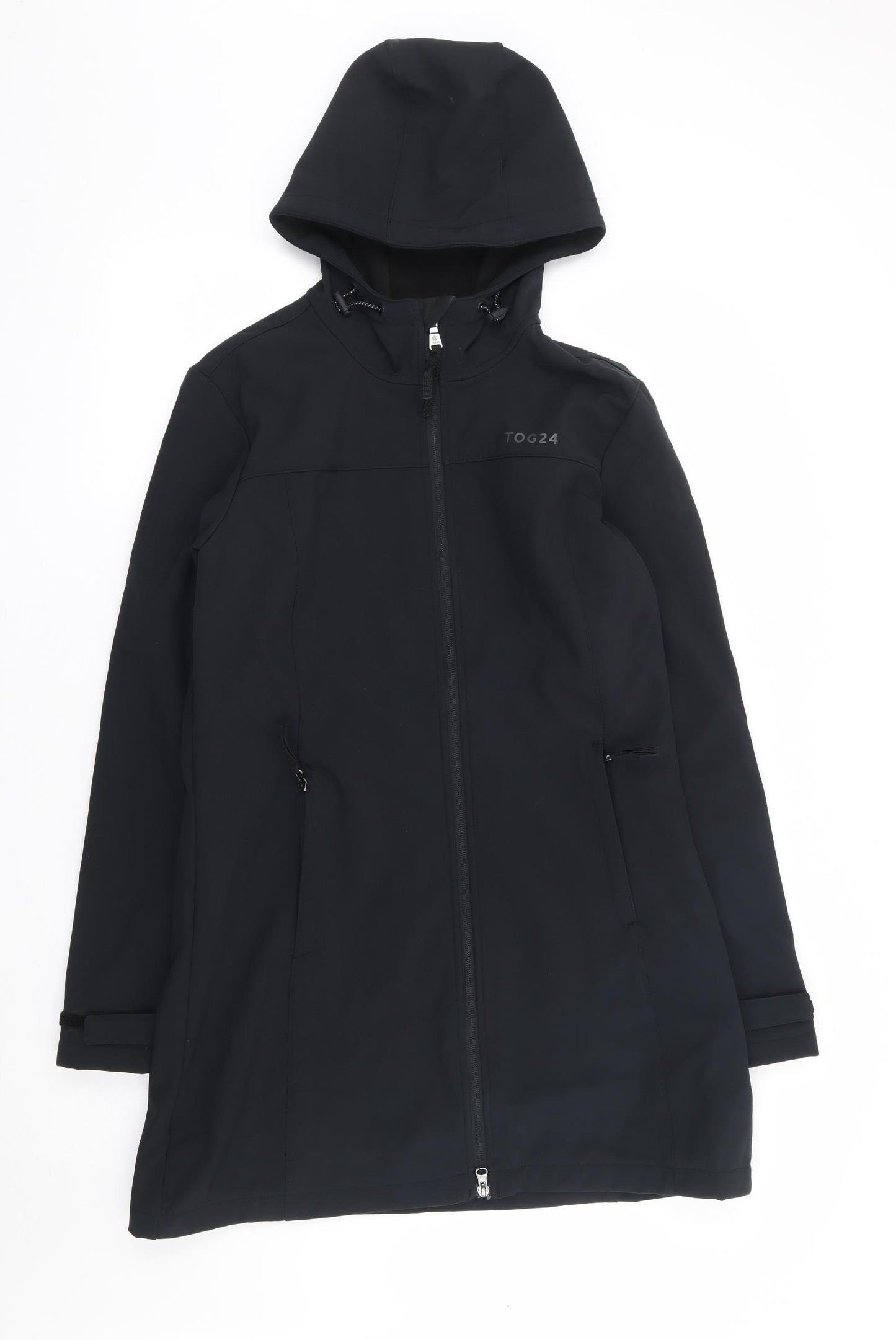 TOG24 Womens Black Rain Coat Jacket Size 14 Zip - Fleece Lined