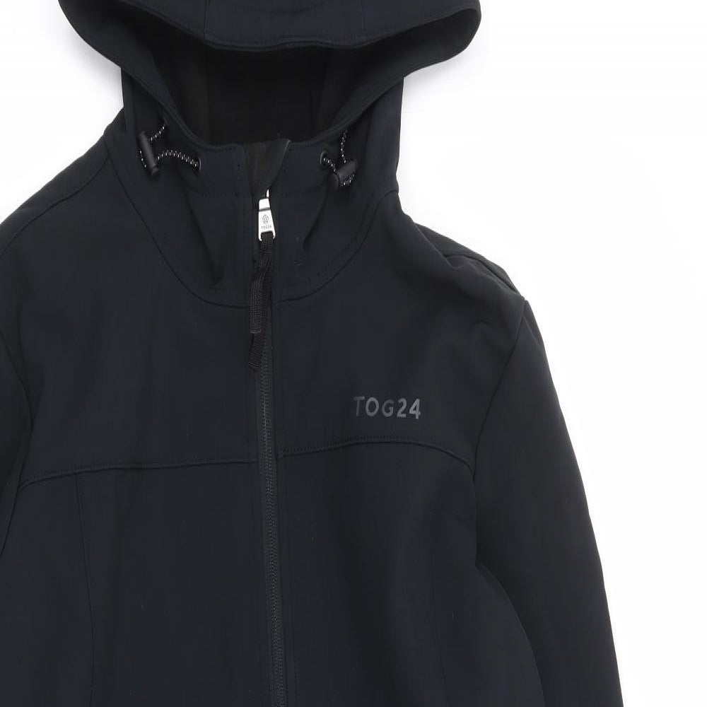 TOG24 Womens Black Rain Coat Jacket Size 14 Zip - Fleece Lined