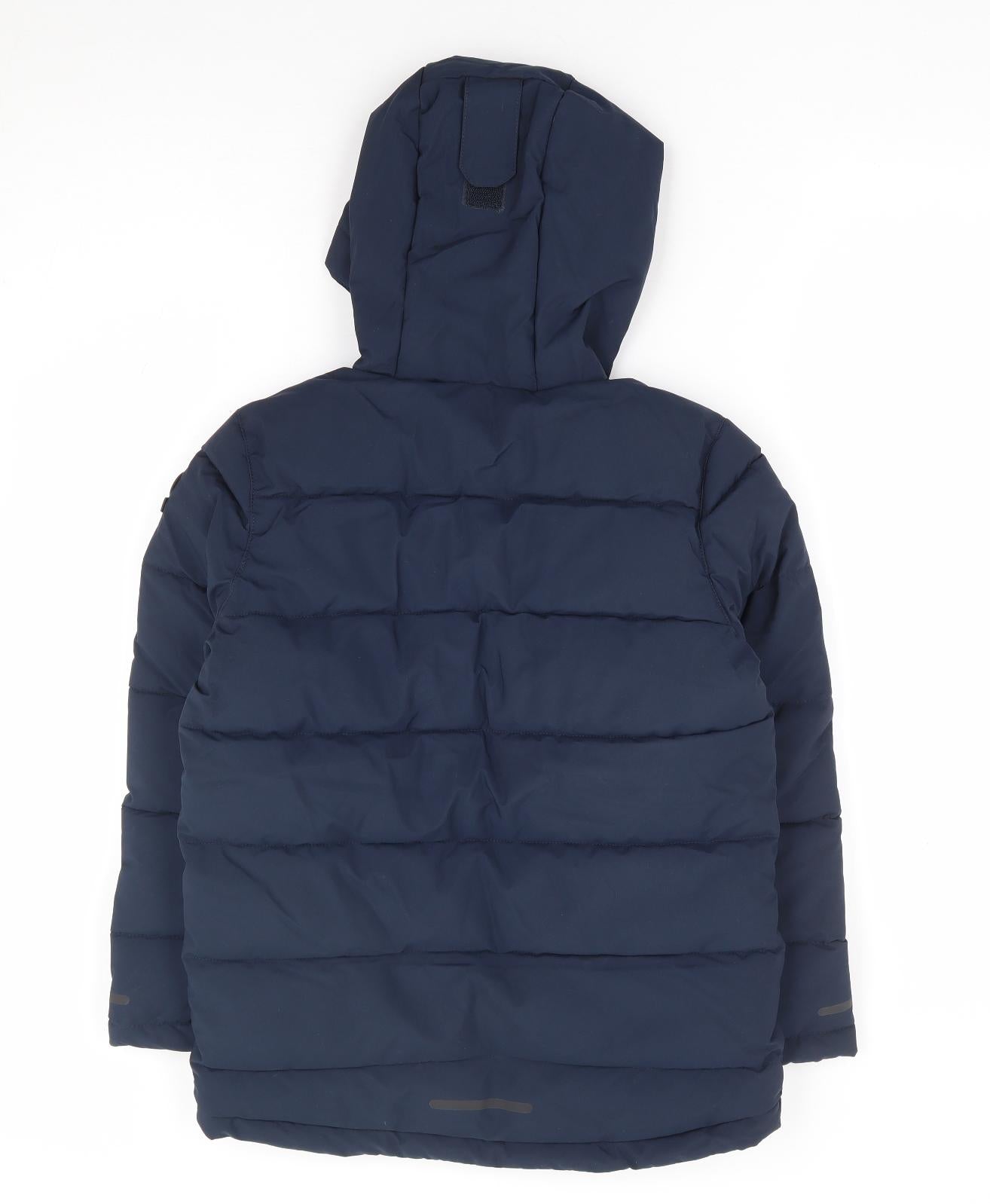 TOG24 Boys Blue Parka Coat Size 10-11 Years Zip