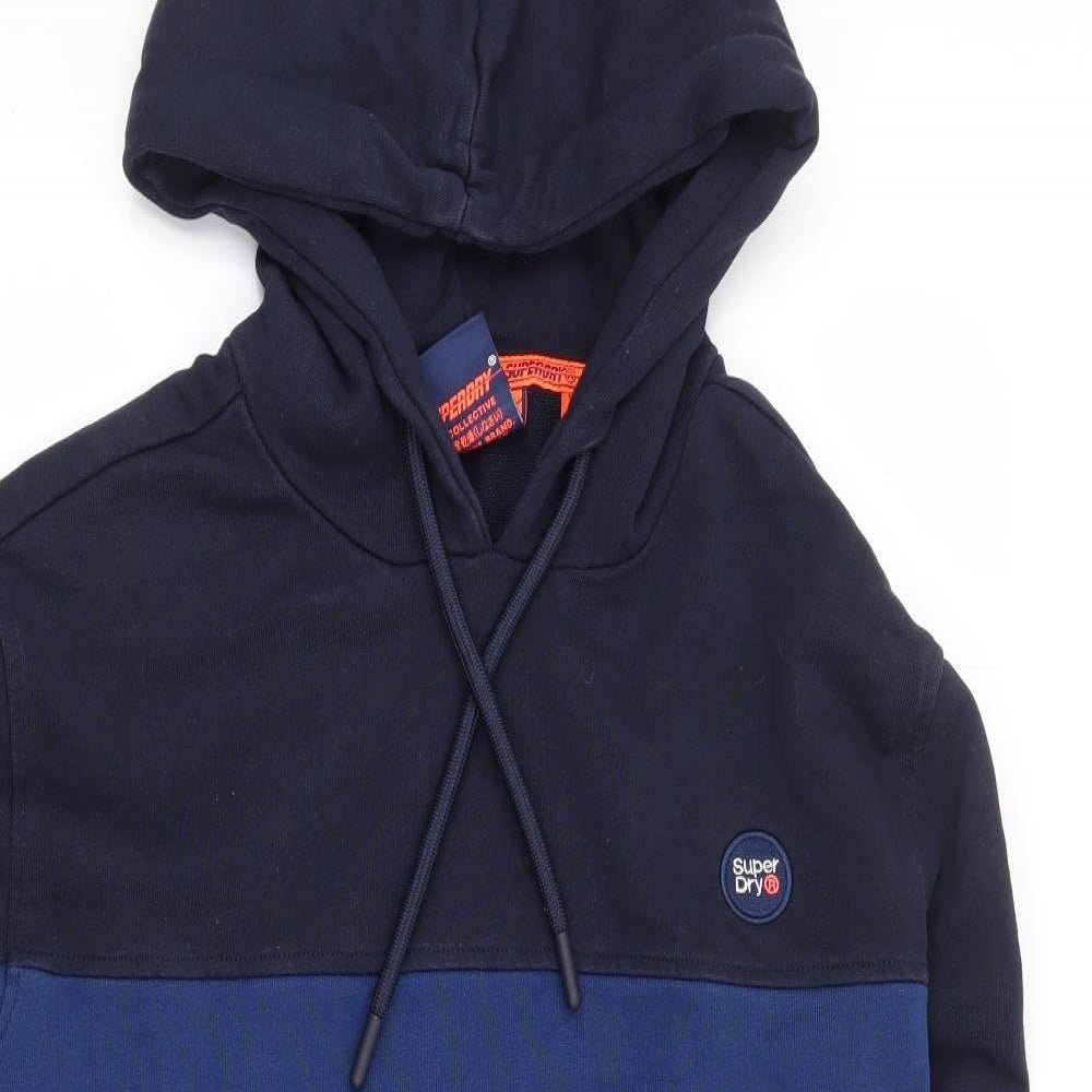 Superdry Mens Blue Cotton Pullover Hoodie Size S