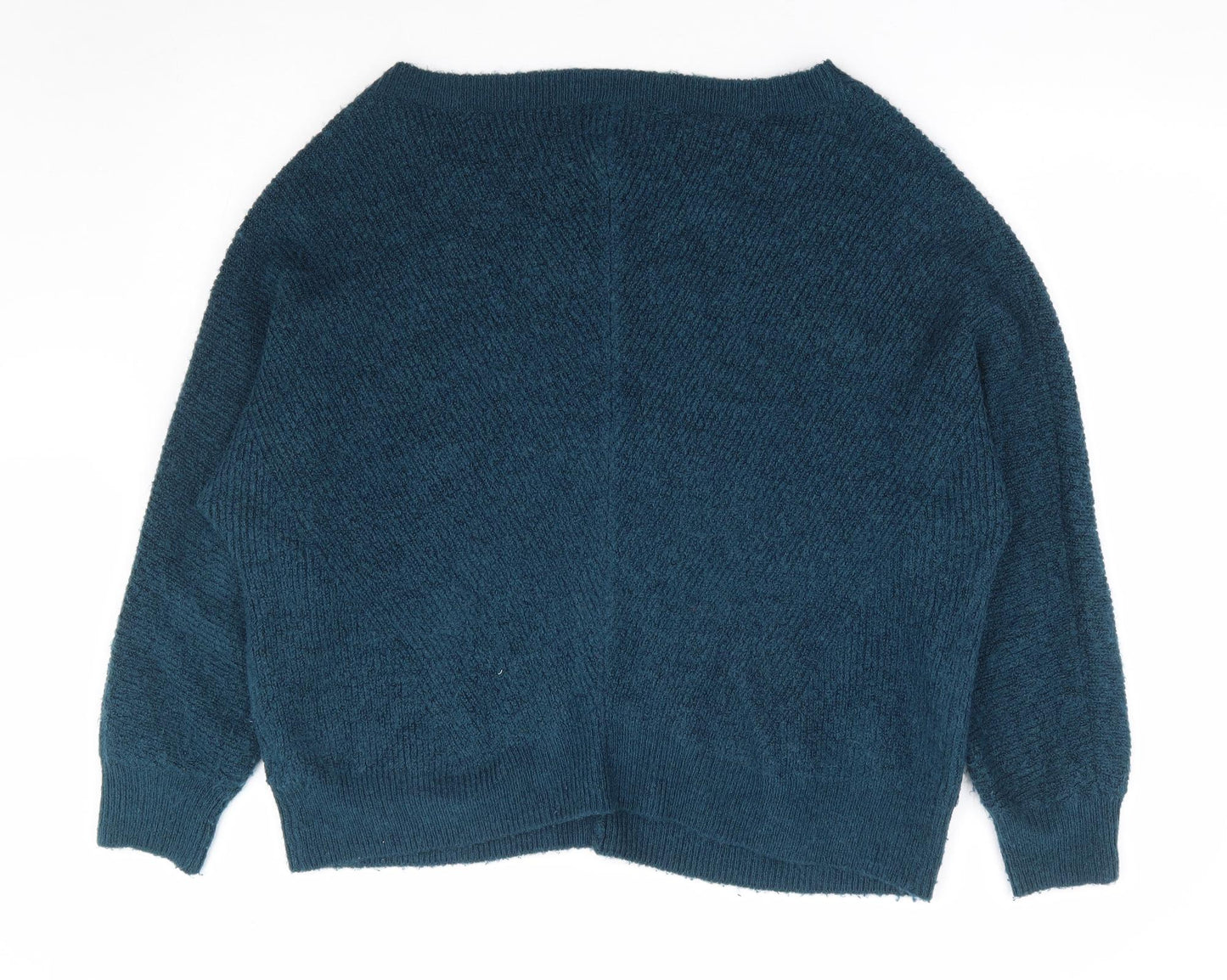 Preworn Womens Blue Boat Neck Acrylic Pullover Jumper Size 16 - Batwing