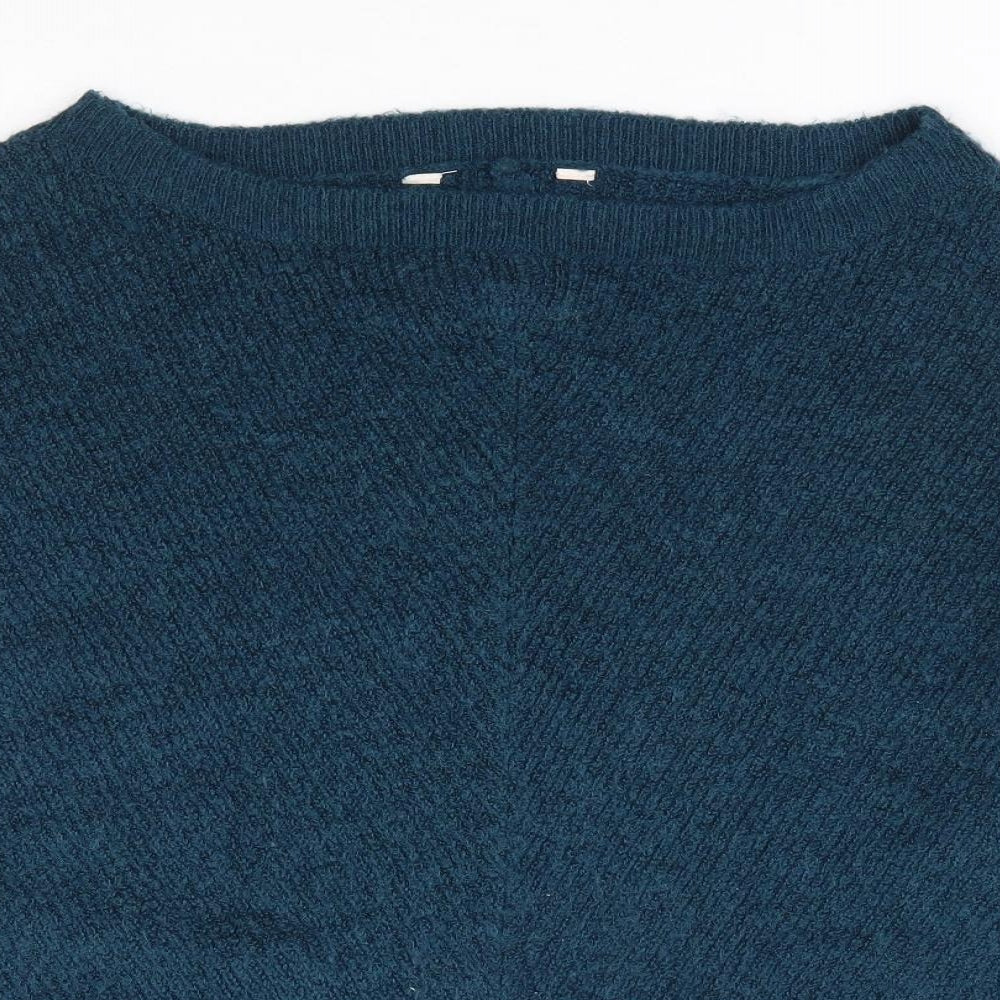 Preworn Womens Blue Boat Neck Acrylic Pullover Jumper Size 16 - Batwing