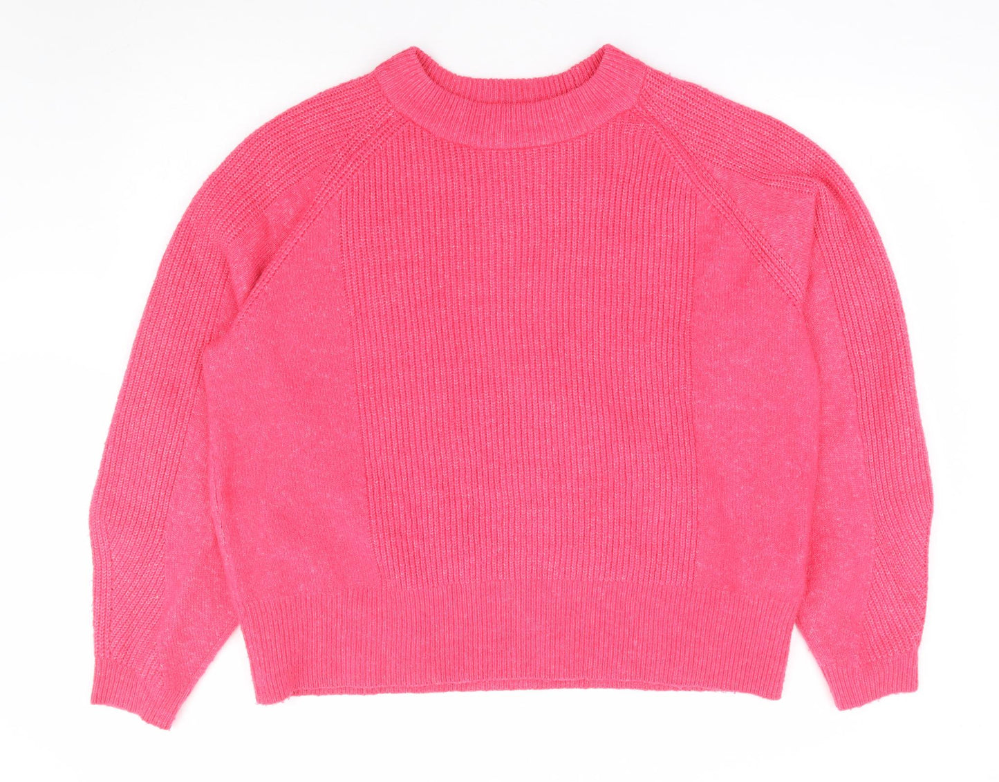 Marks and Spencer Womens Pink Round Neck Acrylic Pullover Jumper Size L