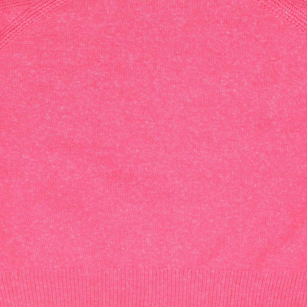 Marks and Spencer Womens Pink Round Neck Acrylic Pullover Jumper Size L