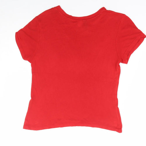 Divided by H&M Womens Red Polyester Cropped T-Shirt Size XS Round Neck - Brooklyn NYC