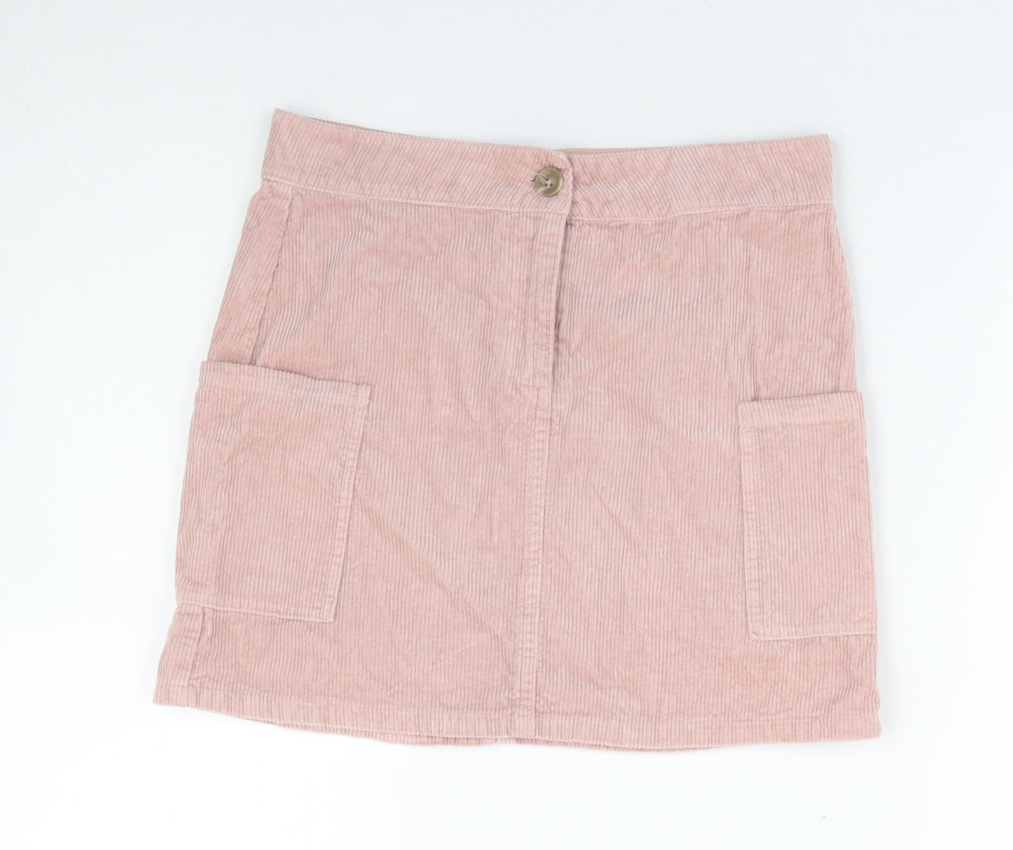 Dunnes Stores Girls Pink Cotton A-Line Skirt Size S Regular Zip