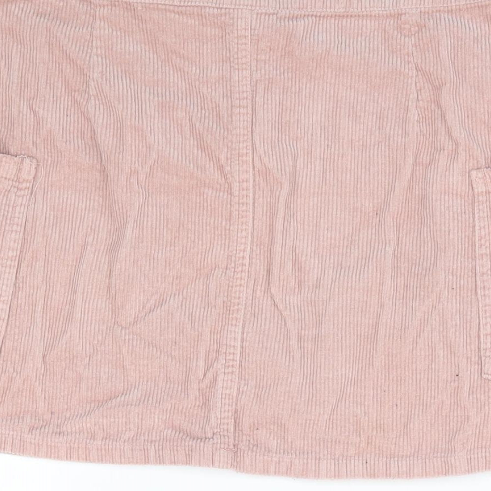 Dunnes Stores Girls Pink Cotton A-Line Skirt Size S Regular Zip