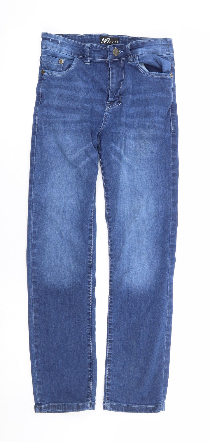 A2Z 4 Kids Girls Blue Cotton Skinny Jeans Size 11-12 Years Regular Zip