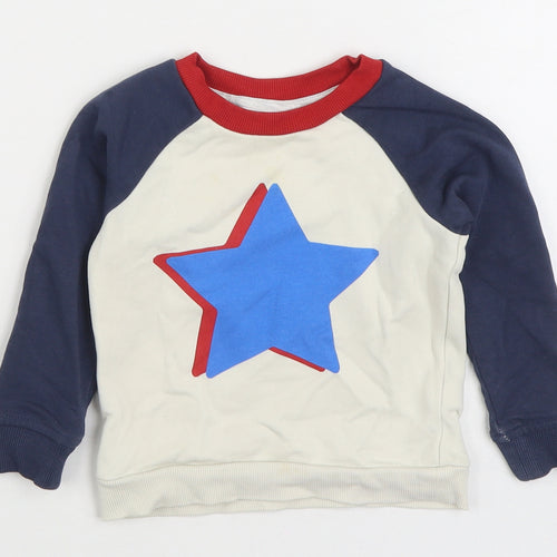 Dunnes Stores Boys White Cotton Pullover Sweatshirt Size 2-3 Years Pullover