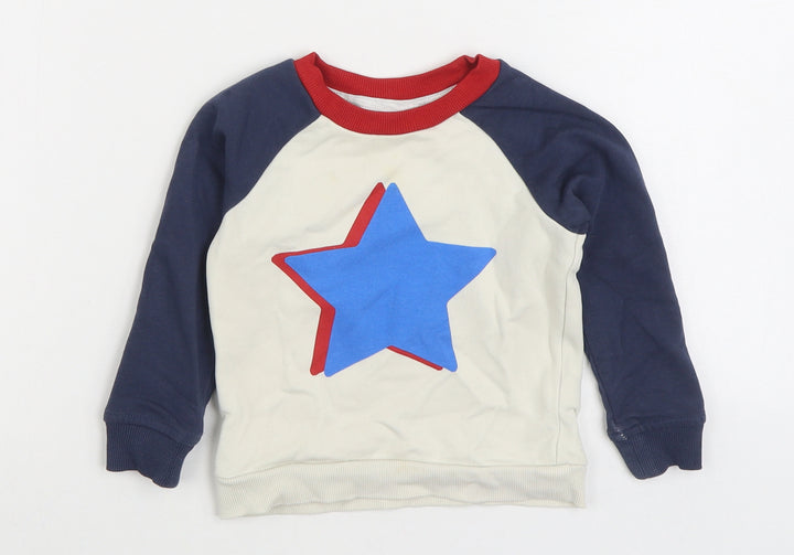 Dunnes Stores Boys White Cotton Pullover Sweatshirt Size 2-3 Years Pullover