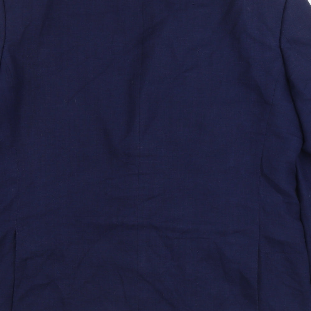 Marks and Spencer Mens Blue Linen Jacket Suit Jacket Size 42