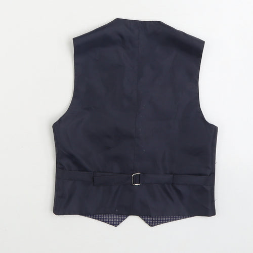 Preworn Boys Blue Jacket Waistcoat Size 5 Years Button