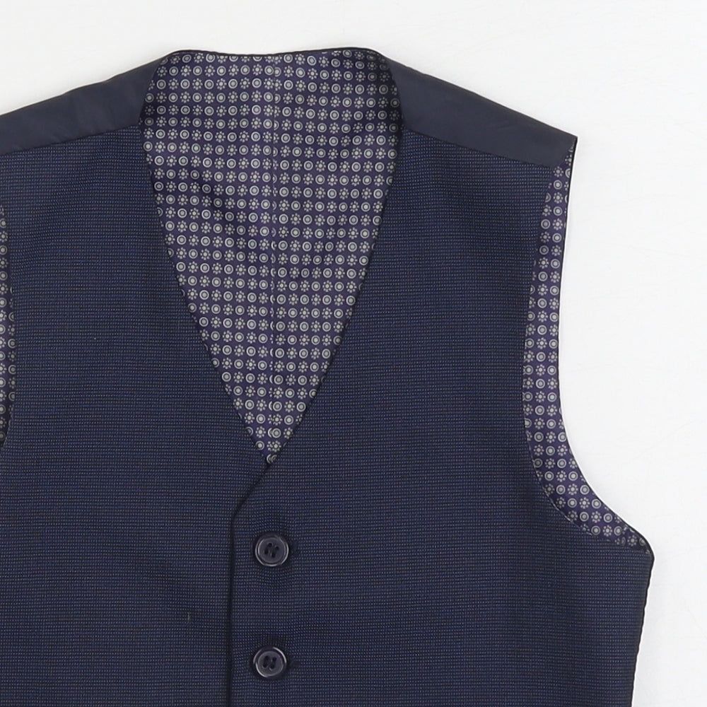 Preworn Boys Blue Jacket Waistcoat Size 5 Years Button