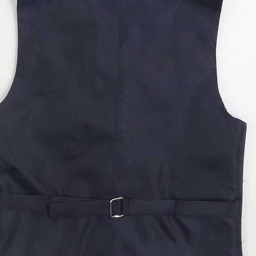 Preworn Boys Blue Jacket Waistcoat Size 5 Years Button