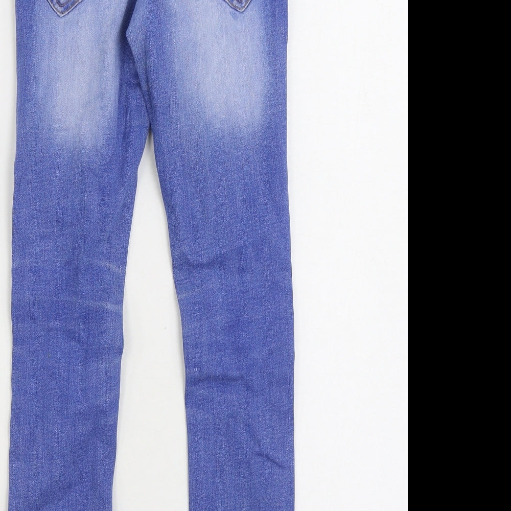 NEXT Boys Blue Cotton Skinny Jeans Size 9 Years Regular Zip