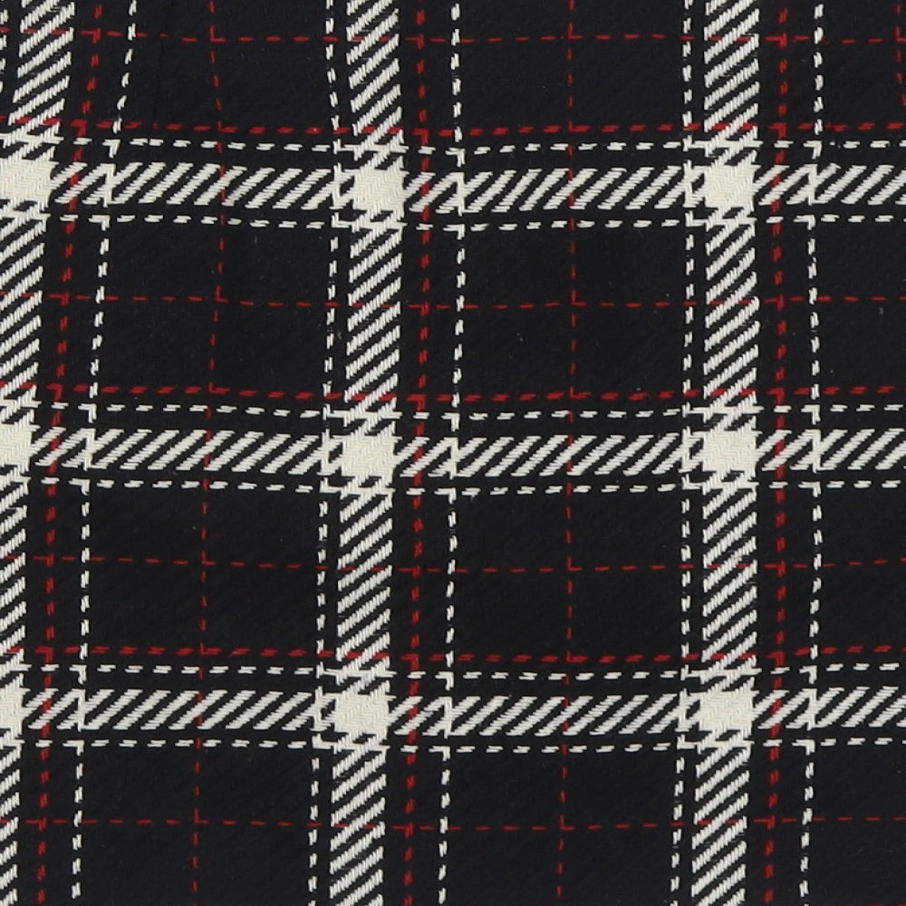 Primark Womens Black Plaid Polyester A-Line Skirt Size 14 Zip