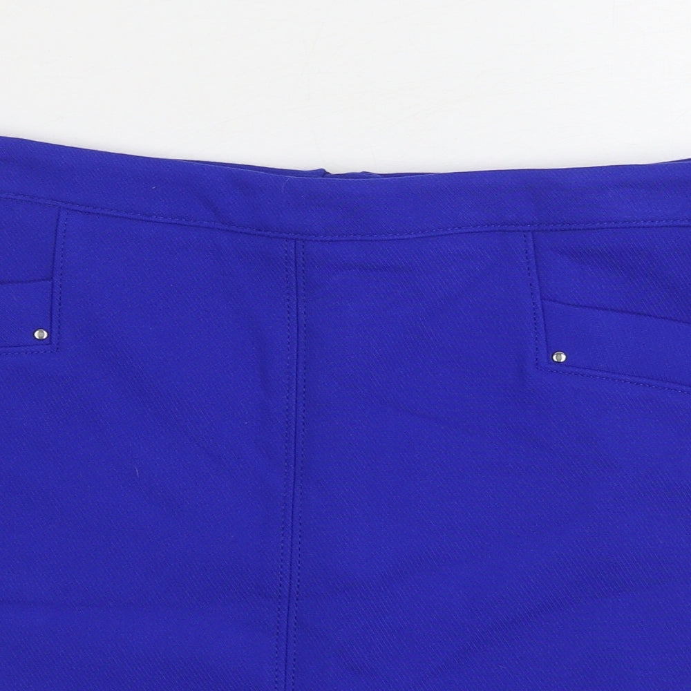 Dunnes Stores Womens Blue Polyester Straight & Pencil Skirt Size 14 Zip