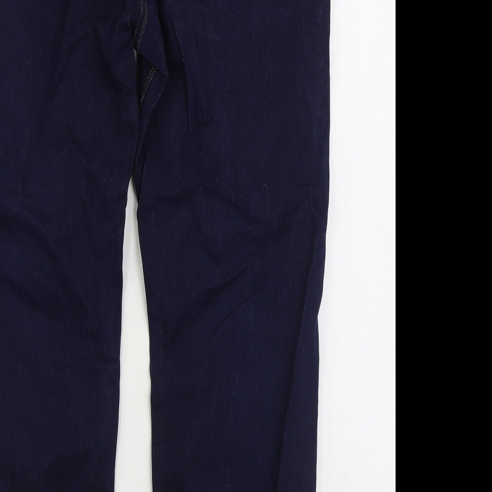 Marks and Spencer Mens Blue Cotton Straight Jeans Size 40 in L29 in Regular Zip