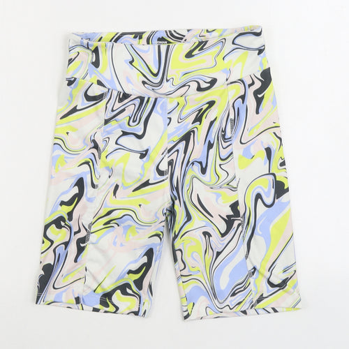 Lefties Womens Multicoloured Tie Dye Polyester Cropped Leggings Size M - Swirls