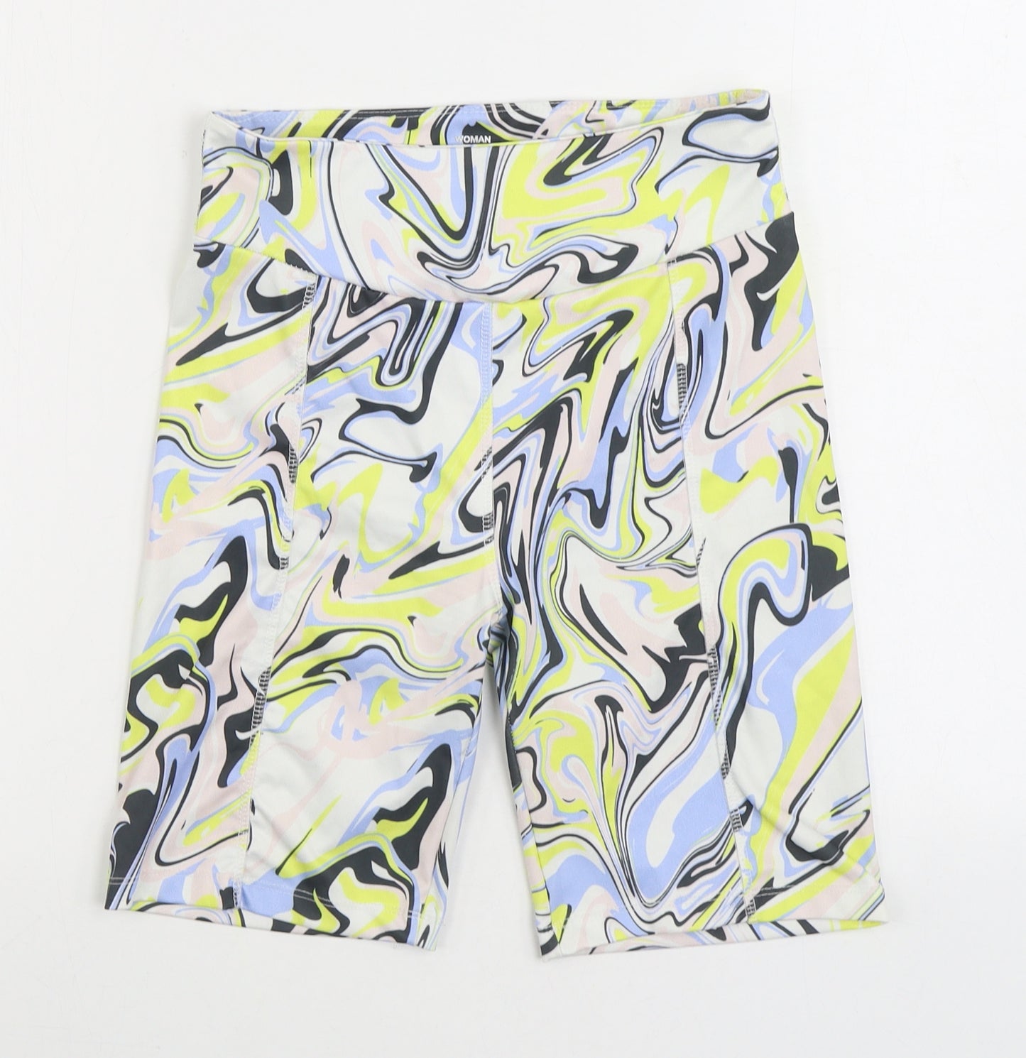 Lefties Womens Multicoloured Tie Dye Polyester Cropped Leggings Size M - Swirls